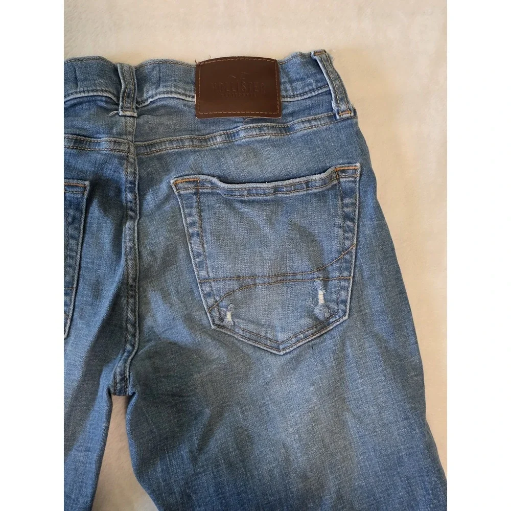 hollister mens size 30x30 distressed slim straight advanced stretch denim jeans